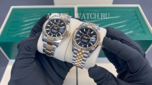 Сравнение браслетов часов Rolex Sky-Dweller: Oyster и Jubilee.