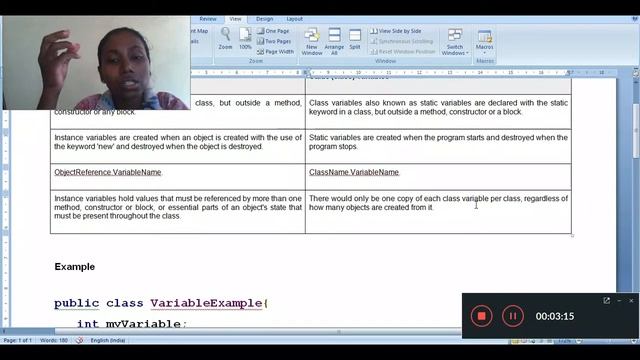 INSTANCE AND CLASS VARIABLE IN JAVA смотреть онлайн