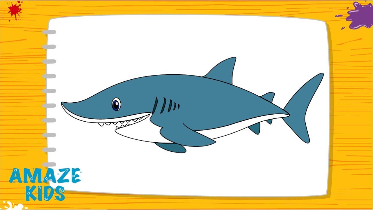 Как Нарисовать Животных Акулу для Детей?Рисуем Рисунки Своими Руками.Уроки Рисования для Начинающих смотреть онлайн