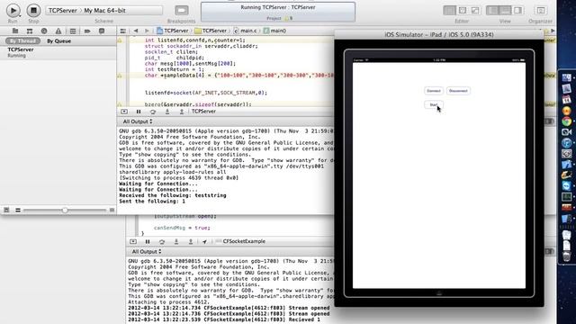 iOS TCP Server/Client Communication using NSStream смотреть онлайн