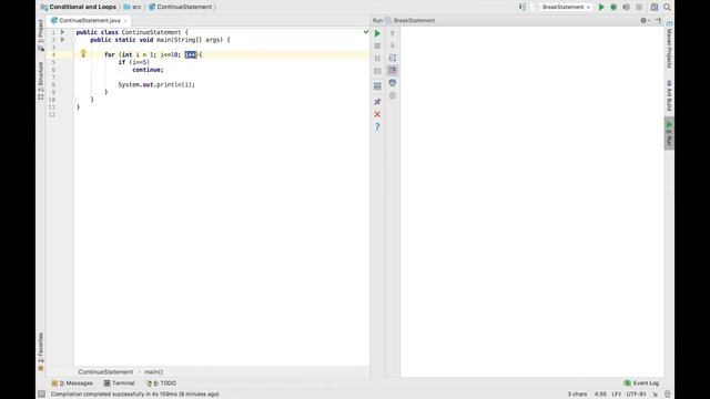 Continue statement in java with example | Java tutorials for complete beginners | Learn java online