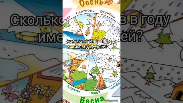 Загадка. Сколько месяцев в году имеют 28 дней? #школа #логика #тестналогику #обучение #теориячисел