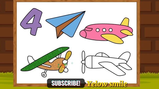 How to Coloring Aircraft,,Easy Aircraft Coloring for kids Toddlers
