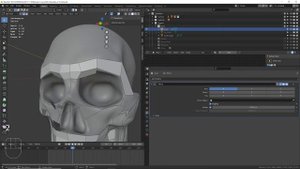 Blender Избушка ► 3.11. Заявочный план. Свои ассеты череп - ретопология.