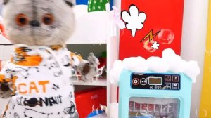 Кот Басик пользуется бытовой техникой. Видео для детей про игрушки Basik