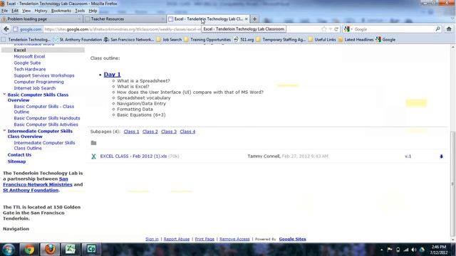 Microsoft Excel 2010 Tutorial 01: How to download a sample spreadsheet from tenderlointechlab.org смотреть онлайн