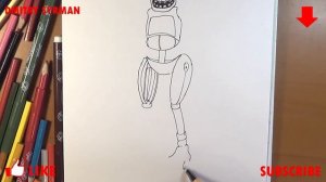 How to draw DrawKill Springtrap, FNaF, Как нарисовать Дравкил Спрингтрапа, ФНаФ