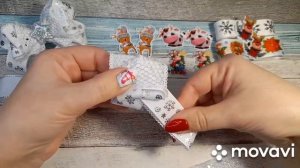 Новогодние бантики из лент ? Зимние бантики канзаши МК