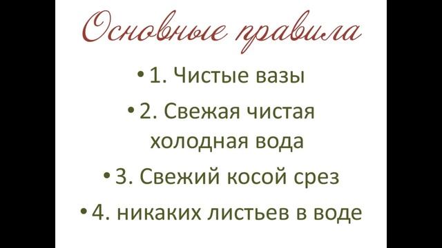 Основы Флористики. Урок 2. Хранение и обработка срезанных цветов.