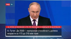 Владимир Путин в послании к ФС РФ рассказал о будущем ж/д отрасли || Новости 29.02.2024