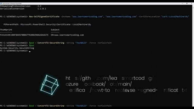 How to generate a self-signed SSL certificate in windows11 using power shell command & export | LSC смотреть онлайн