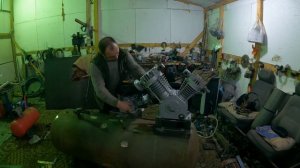 Огромный индийский компрессор с двигателем Лифан 7 лс.