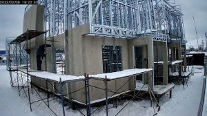 Обшика плитами ЦСП каркаса домокомплекта из ЛСТК.