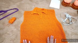 Футболка поло спицами, как получилась планка - застежка, новый процесс.