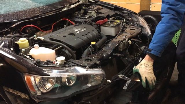 Сборка лицевой части Лансер 10. Выставление зазоров на китайском бампере. Восстановление. Часть 4 смотреть онлайн