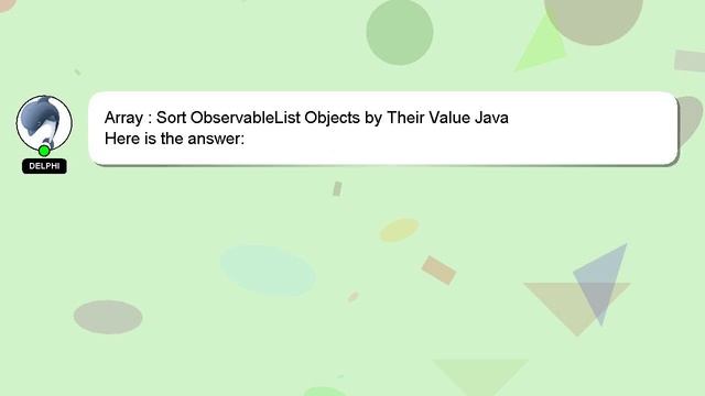 Array : Sort ObservableList Objects by Their Value Java смотреть онлайн