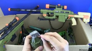 Big Box of Military Toys -Box Full of Guns Toys ! Military Gun,Trucks, Launch Rocket,Tanks Toy