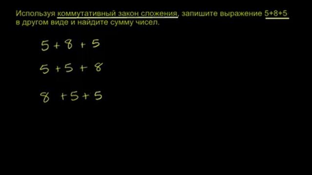 Коммутативный закон сложения