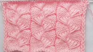 Узор спицами, коса с вытянутыми петлями