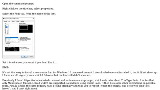 What is the name of the font that the Windows 7 Command Line uses? смотреть онлайн