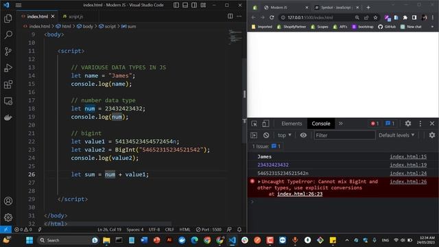 Data Types in Javascript | Mastring Data Types