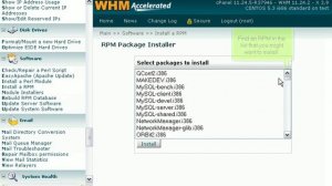 How to install new software using RPMs in WHM
