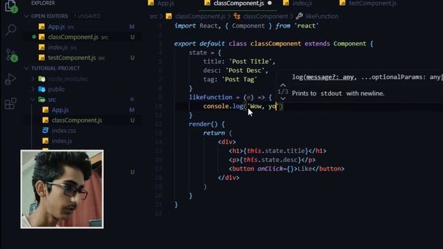 07 - setState & Events In React JS - React JS With Materialize CSS - Beginner Course - _themukherje