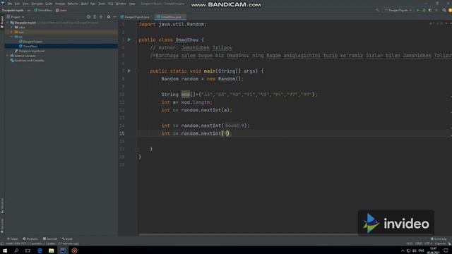 Javada OmadShou yasaymiz / Java dasturlash tili / Java Random смотреть онлайн