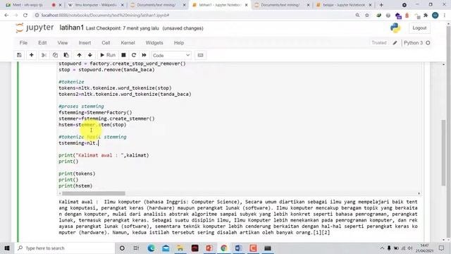 Text Stemming With Jupyter Notebook Bagian-2