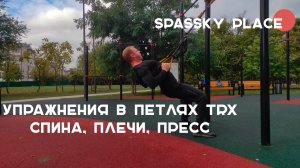 Тренировка спины, плеч и пресса на площадке. Упражнения в петлях TRX