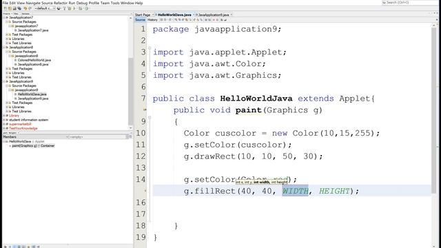 How to Set Graphics Color Example in Applet смотреть онлайн