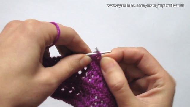 Вяжем спицами узор Ажурные полосы