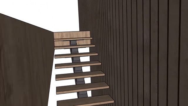 Эскиз лестницы на центральном косоуре. смотреть онлайн