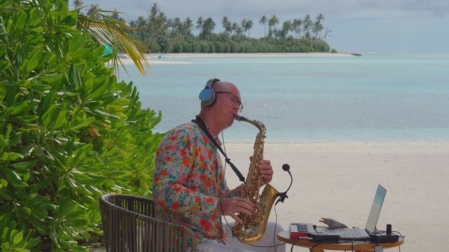Мальдивский пейзаж - запись саксофона у моря - Создание музыки в реальному времени - Sunny Disco