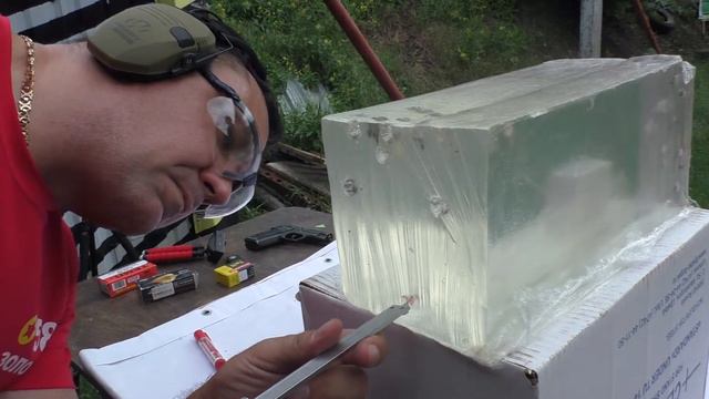 Тест на баллистическом геле. Vostok 1 & Фортуна Стандартные 9 мм (шар разрывает) смотреть онлайн