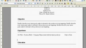 Create A Resume In Open Office