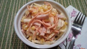 Салат из пекинской капусты с ветчиной и морковью по-корейски