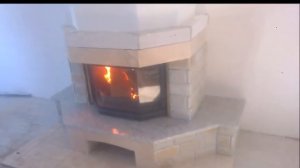 облицовка чугунной топки пенобетоном и натуральным камнем.