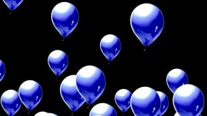 Синие шарики летающие футаж