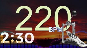 220BPM　BassDrum kick①　5minutes Drums Metronome
