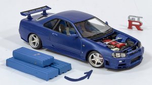 Nissan Skyline GTR R34 сделанный из пластилина, копия своими руками