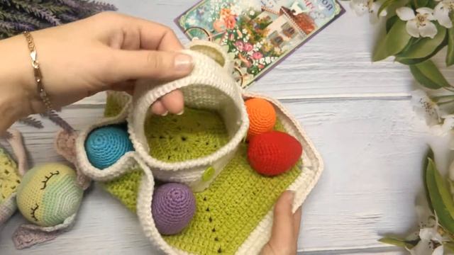 Пасхальная корзина крючком | Подарки | Подготовка к Пасхе | Корзины из джута