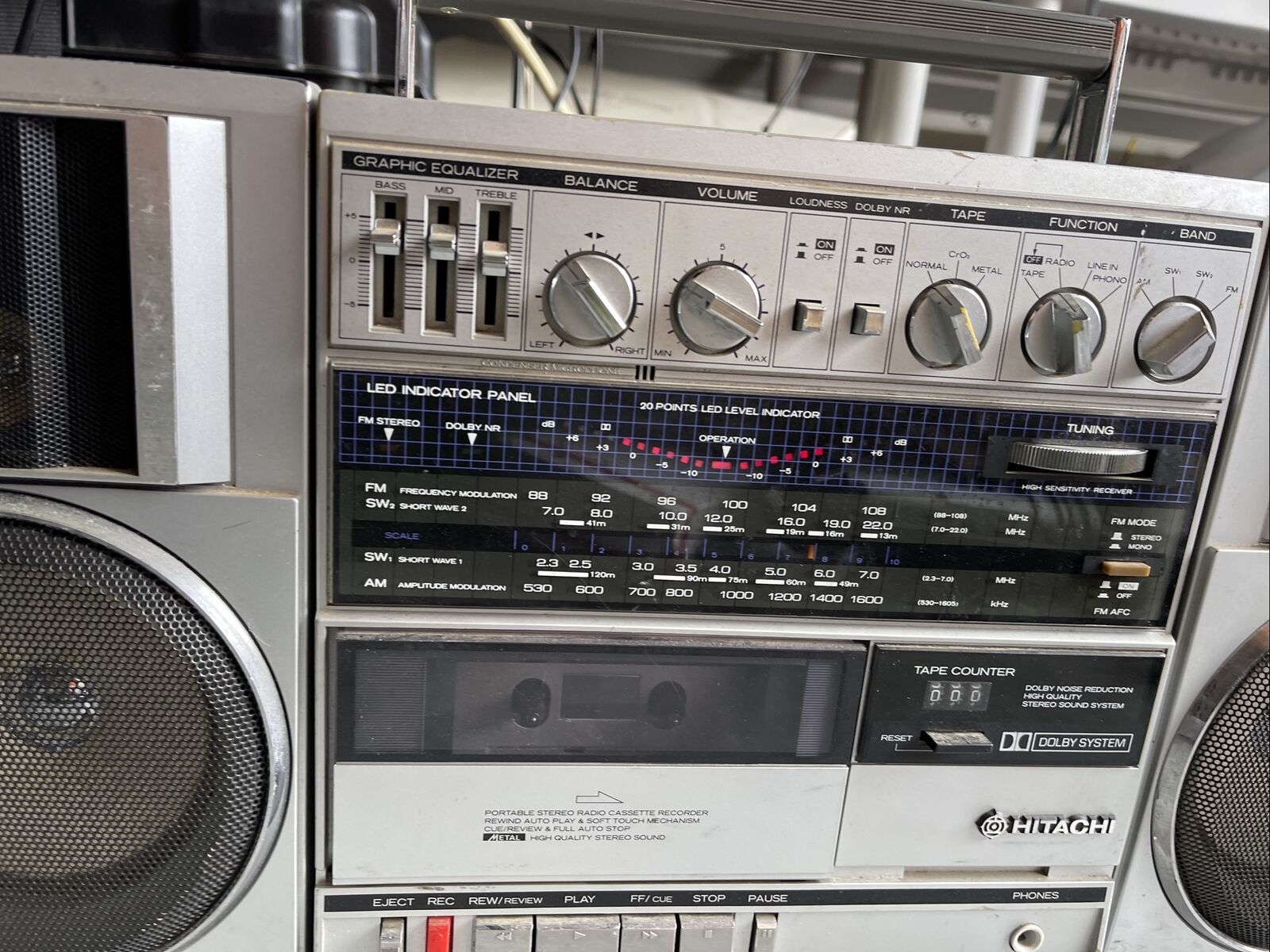 Vintage Hitachi TRK-9100HC Boombox 1982 год.