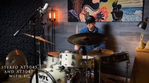 AUDIO TECHNICA 5045 & 5047 drum set demo by Carter McLean