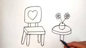 Table Chair Drawing,Painting,Colorung for Kids and toddlers #chairdrawing #table #draw #art