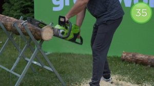 Цепная пила Greenworks GD60CS40 (арт 2001807). Сколько можно пилить на одном заряде аккумулятора?
