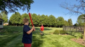 Wiffleball game Owen at Logan ￼￼