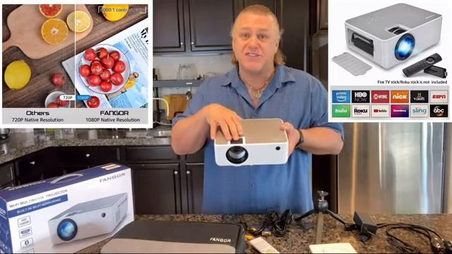 1080P HD Projector, WiFi Projector Bluetooth Projector, FANGOR 230 смотреть онлайн