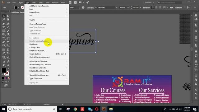 illustrator menu bar tutorial bangla #frelanching