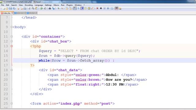 How to Make a Chat System in PHP & AJAX in Urdu/Hindi 4 of 6